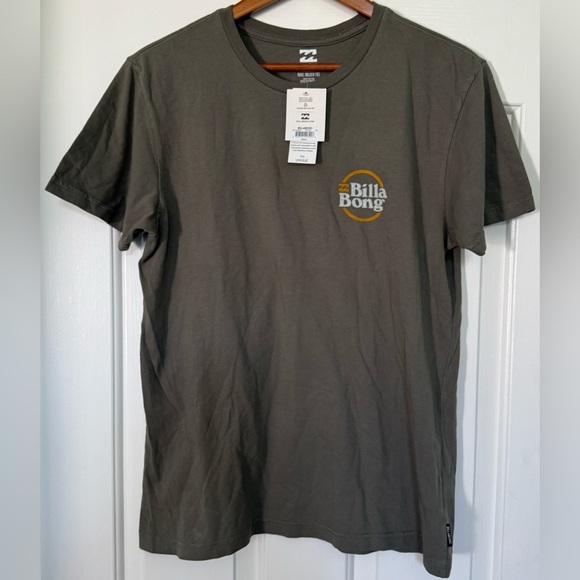 Billabong Wave Washed Tee Small Olive Green Cruise Logo T-Shirt - Picture 11 of 13
